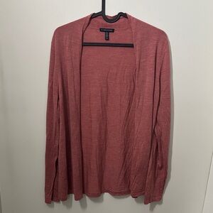 EILEEN FISHER Women’s Cardigan Size M Merino Wool Sweater Open Front Dark Pink!